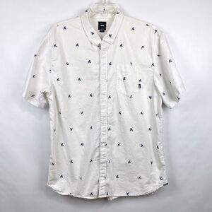 Vans Off The Wall Mens XXL Classic Fit Short Sleeve Parrot Print Button Up Shirt